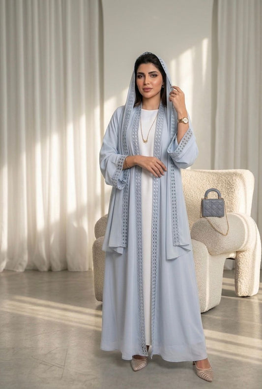 The Sama Sky Blue Abaya Set
