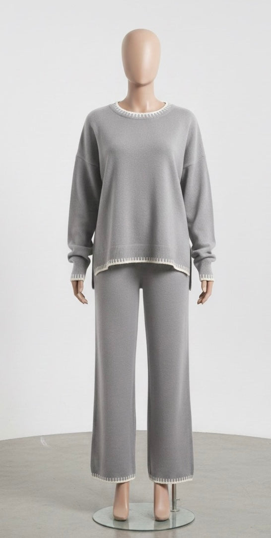 Soft Grey Two-Piece Lounge Set