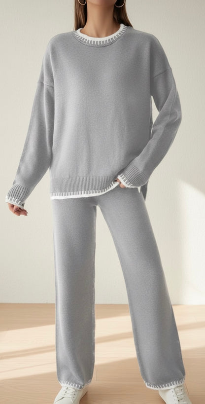 Soft Grey Two-Piece Lounge Set