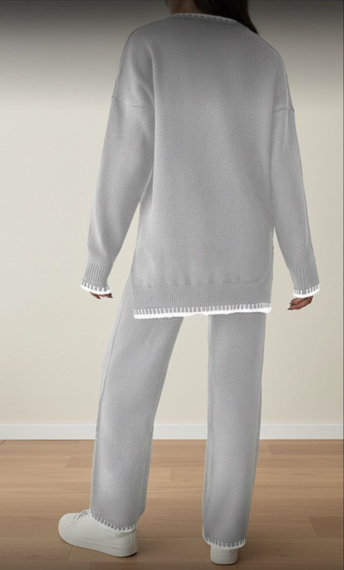 Soft Grey Two-Piece Lounge Set