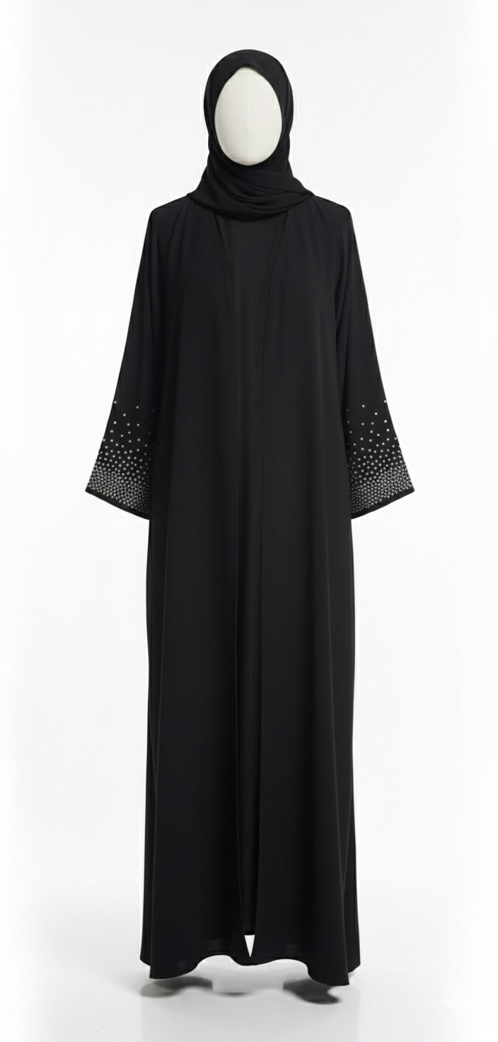 Dubai style abaya with rhinestones