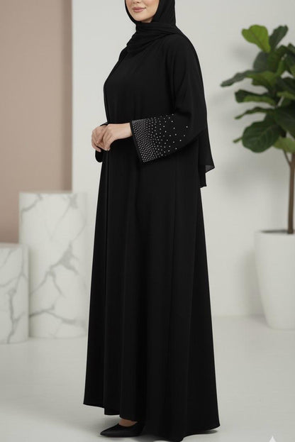 Dubai style abaya with rhinestones