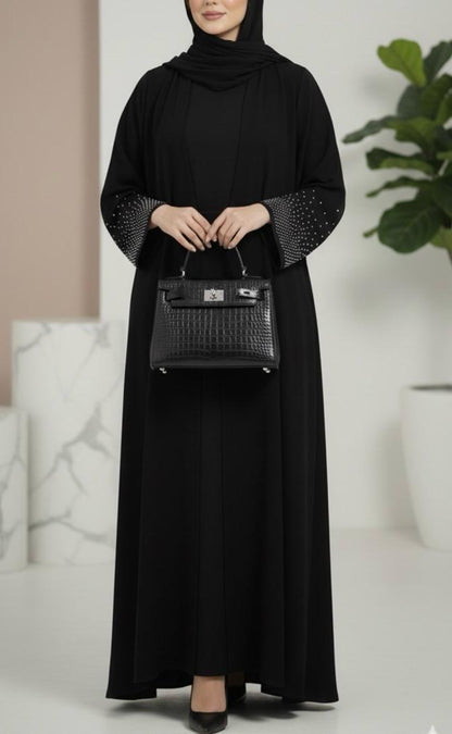 Dubai style abaya with rhinestones