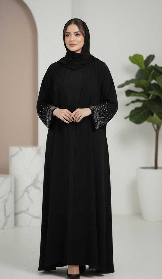 Dubai style abaya with rhinestones
